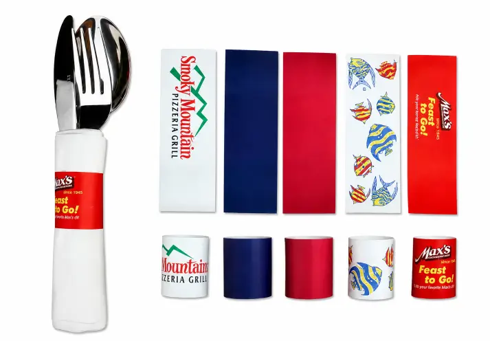 Custom paper napkin bands with logo