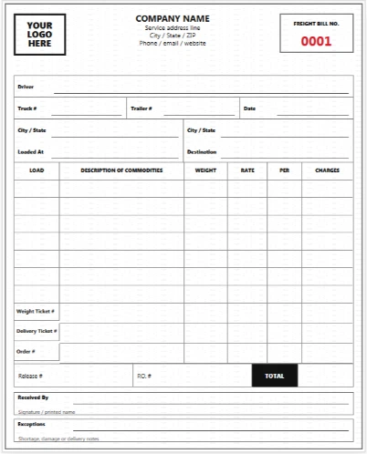 Custom duplicate delivery note book