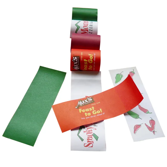 logo paper napkin bands for wrapped cutlery