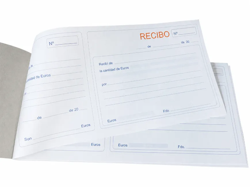 Custom numbered carbonless receipt book