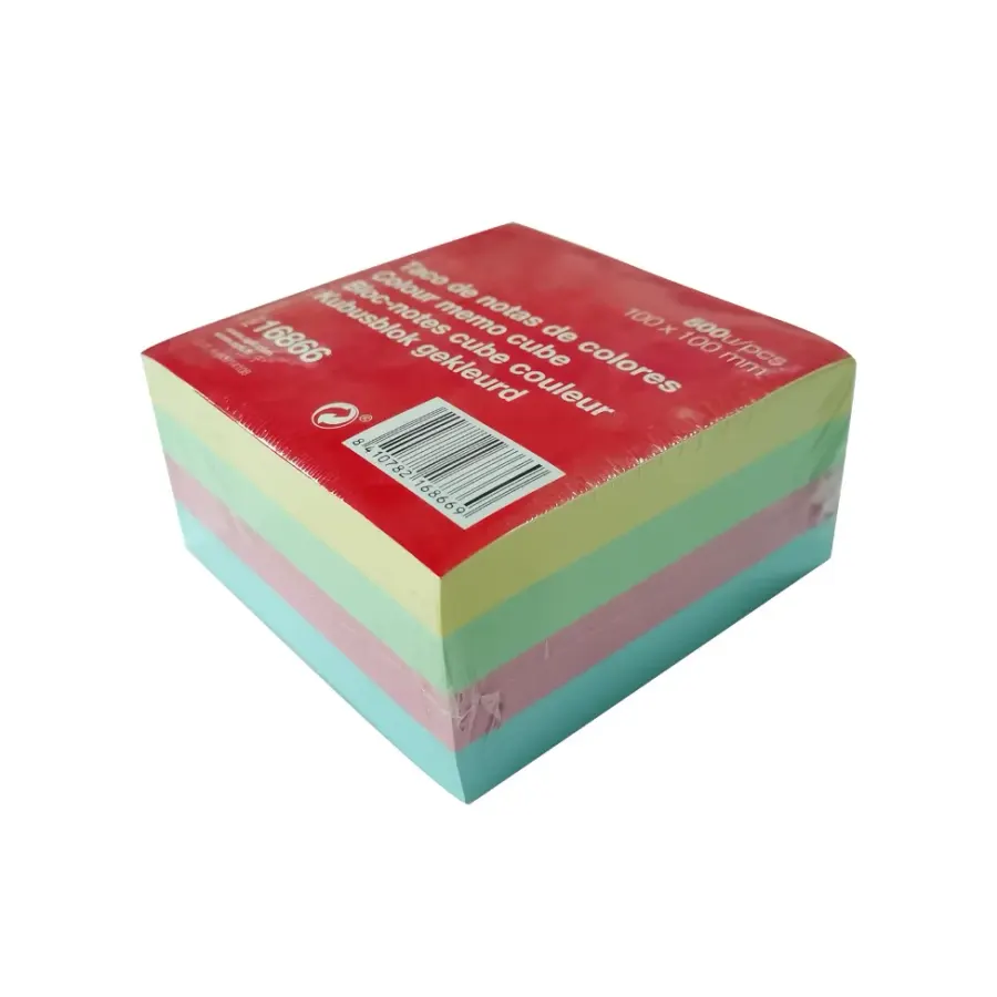 Stack of removable colored notepad sheets