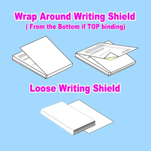 wrap around writing shield for NCR carbonless book printing