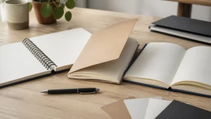 Notebook binding types including wire, softcover and hardcover notebooks
